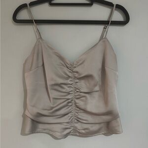 Abercrombie & Fitch Elegant Satin Ruched Camisole Top